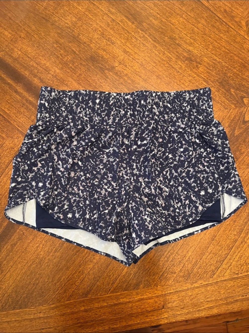 Avia Navy Shorts with White & Grey Speckle Print Medium